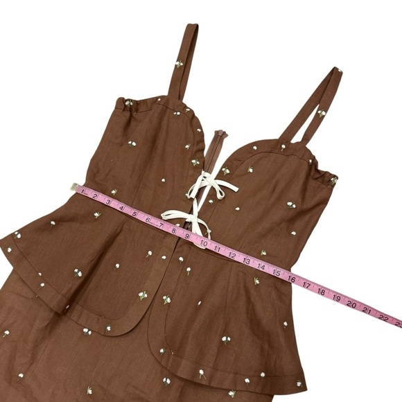 Fanm Mon Helaina Floral Embroidered Bow Front Sweetheart
Neck Peplum Mini Dress - Picture 14 of 16